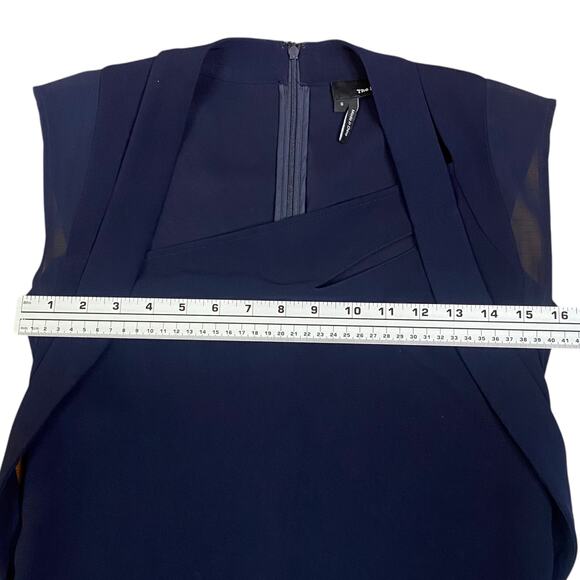 The Kooples Navy Blue Cut Out Cap Sleeve Sheath Mini Dress SZ S - Picture 8 of 12